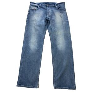 Diesel Mens 40x32 (Fits 38x33) Larkee Regular Straight Denim‎ Jeans Stretch